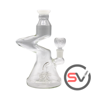 ZIG ZAG WATER PIPE WHITE 8inch